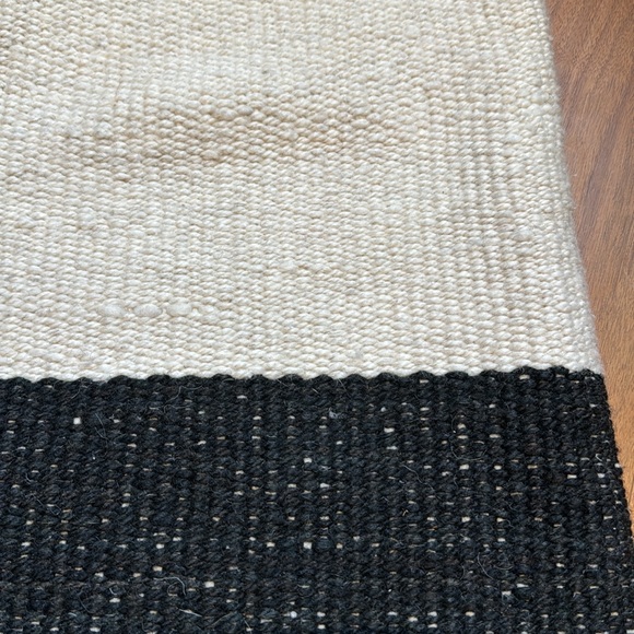 Sien + Co Wool Throw Pillow Cover / Black + White 22 x 22 - Picture 2 of 3